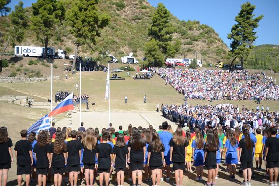 Olympic flame lit in Greece