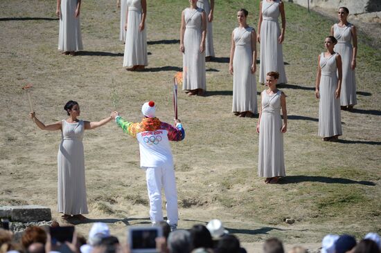 Olympic flame lit in Greece