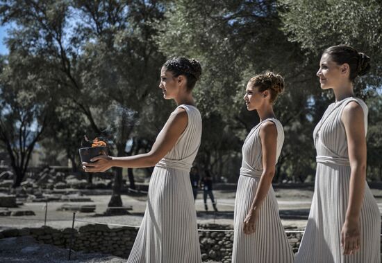 Olympic flame lit in Greece