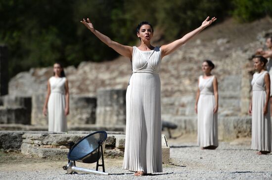 Olympic flame lit in Greece