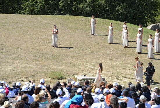 Olympic flame lit in Greece