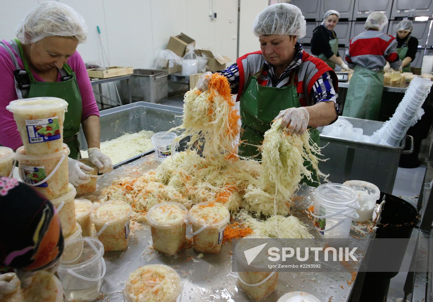 Canned vegetables production at Kaliningrad plant