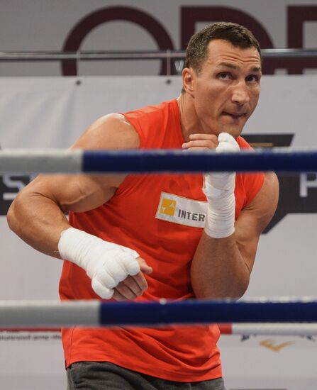 Boxing. Training of Povetkin and Klitschko before fight