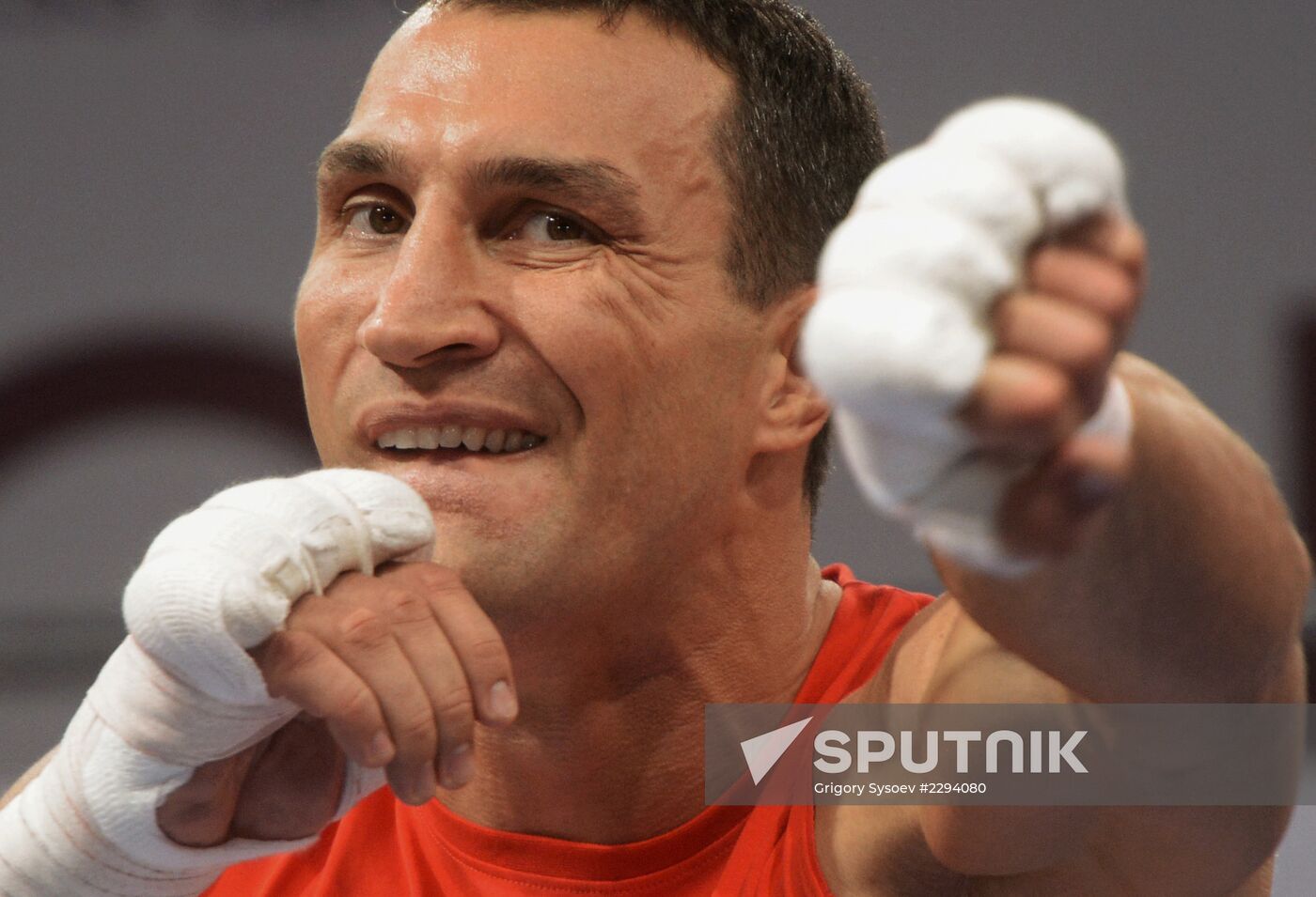Boxing. Training of Povetkin and Klitschko before fight