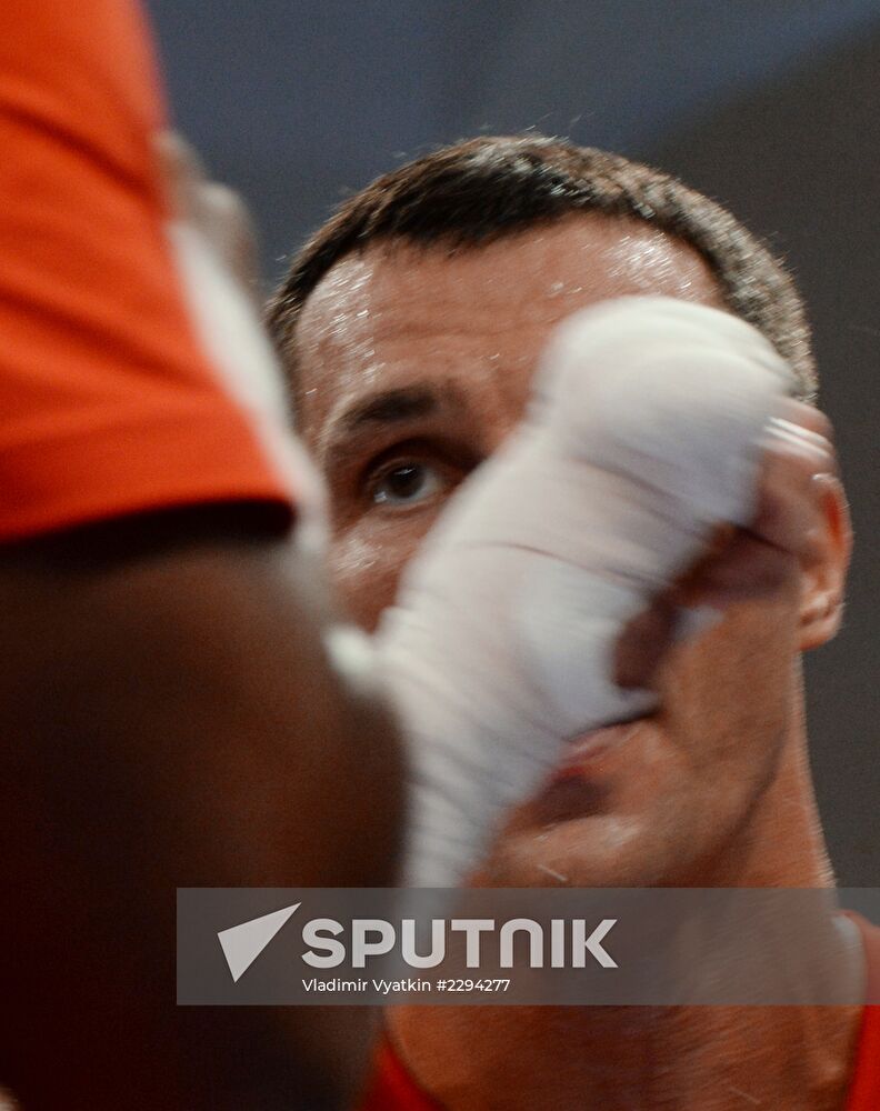 Boxing. Training of Povetkin and Klitschko before fight