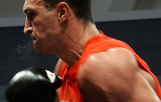 Boxing. Training of A.Povetkina and Vladimir Klitschko before fight