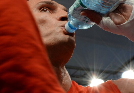 Boxing. Training of Povetkin and Klitschko before fight