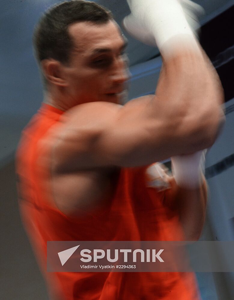 Boxing. Training of Povetkin and Klitschko before fight