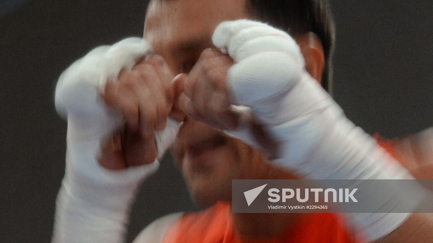 Boxing. Training of Povetkin and Klitschko before fight