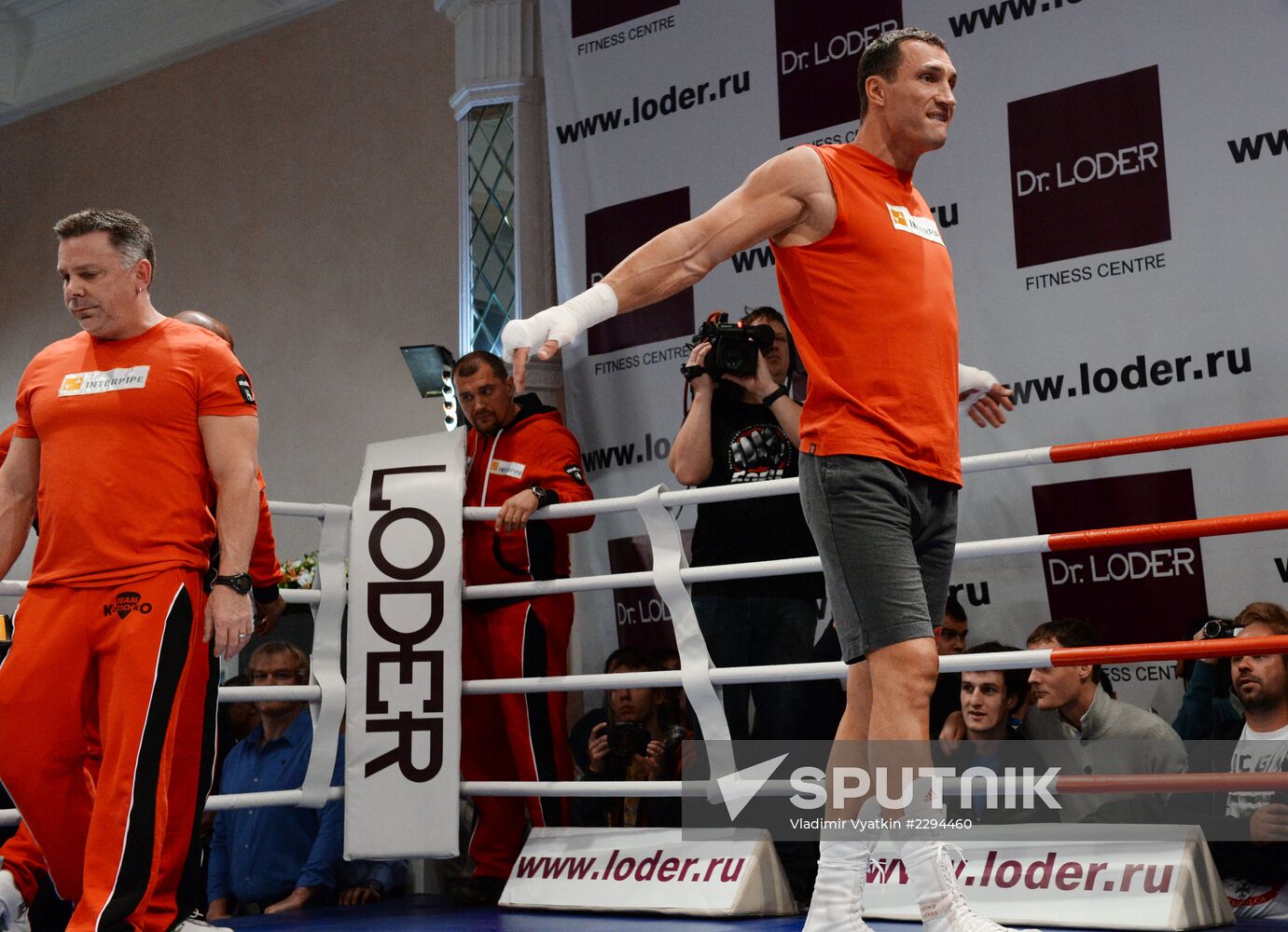 Boxing. Training of A.Povetkin and Vladimir Klitschko before fight
