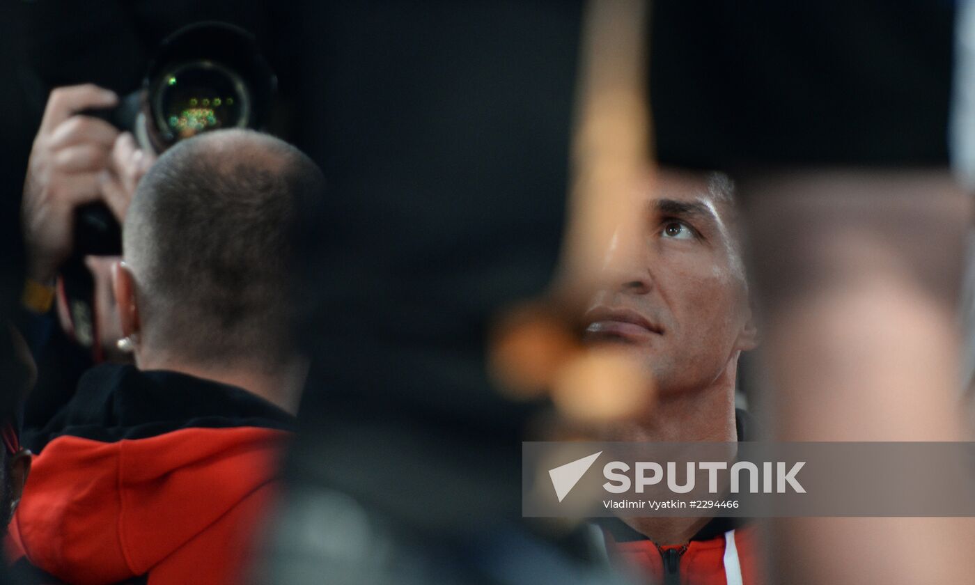 Boxing. Training of A.Povetkin and Vladimir Klitschko before fight