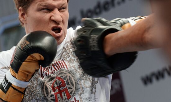 Boxing. Training of Povetkin and Klitschko before fight