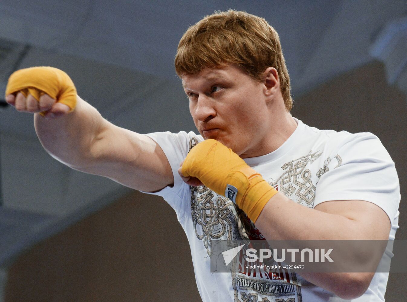 Boxing. Alexander Povetkin and Wladimir Klitschko training before fight