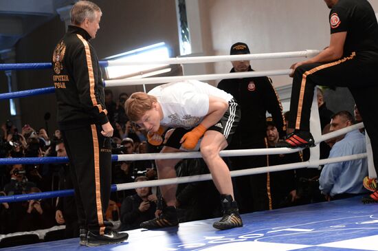 Boxing. Training of A.Povetkin and Vladimir Klitschko before fight