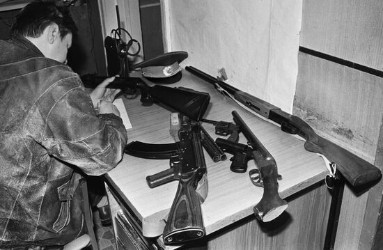 Weapons confiscated after a search