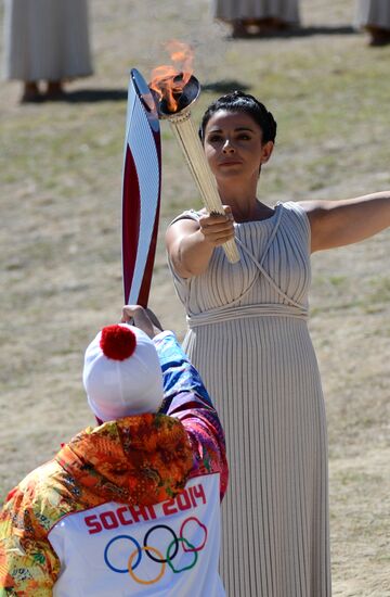 Olympic flame lighting ceremony rehearsal