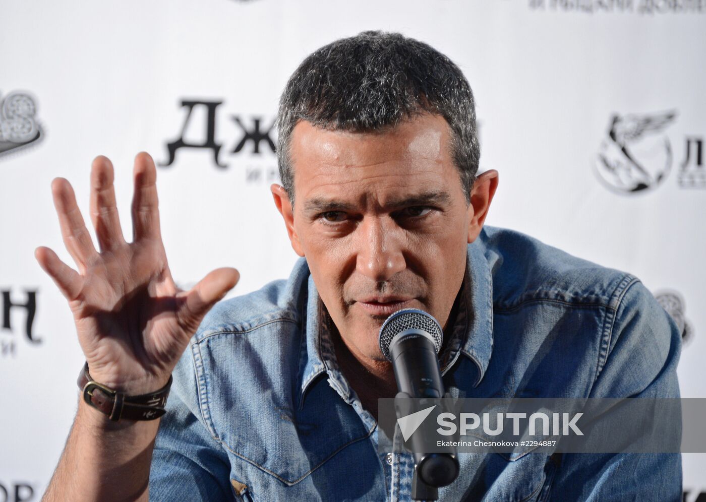 Ceremony of laying Antonio Banderas star of fame