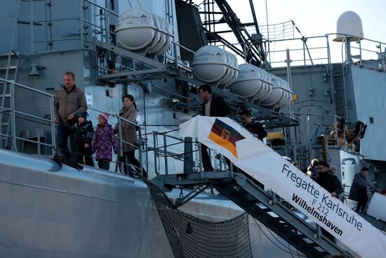 German frigate Karlsruhe in St Petersburg