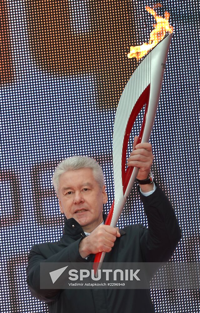 Olympic torch relay. Moscow. Day One