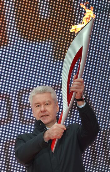 Olympic torch relay. Moscow. Day One