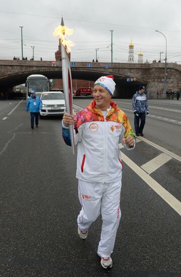 Olympic torch relay. Moscow. Day One