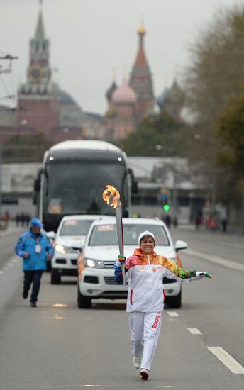 Olympic torch relay. Moscow. Day One