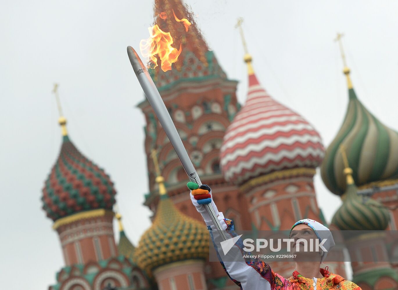 Olympic torch relay. Moscow. Day One