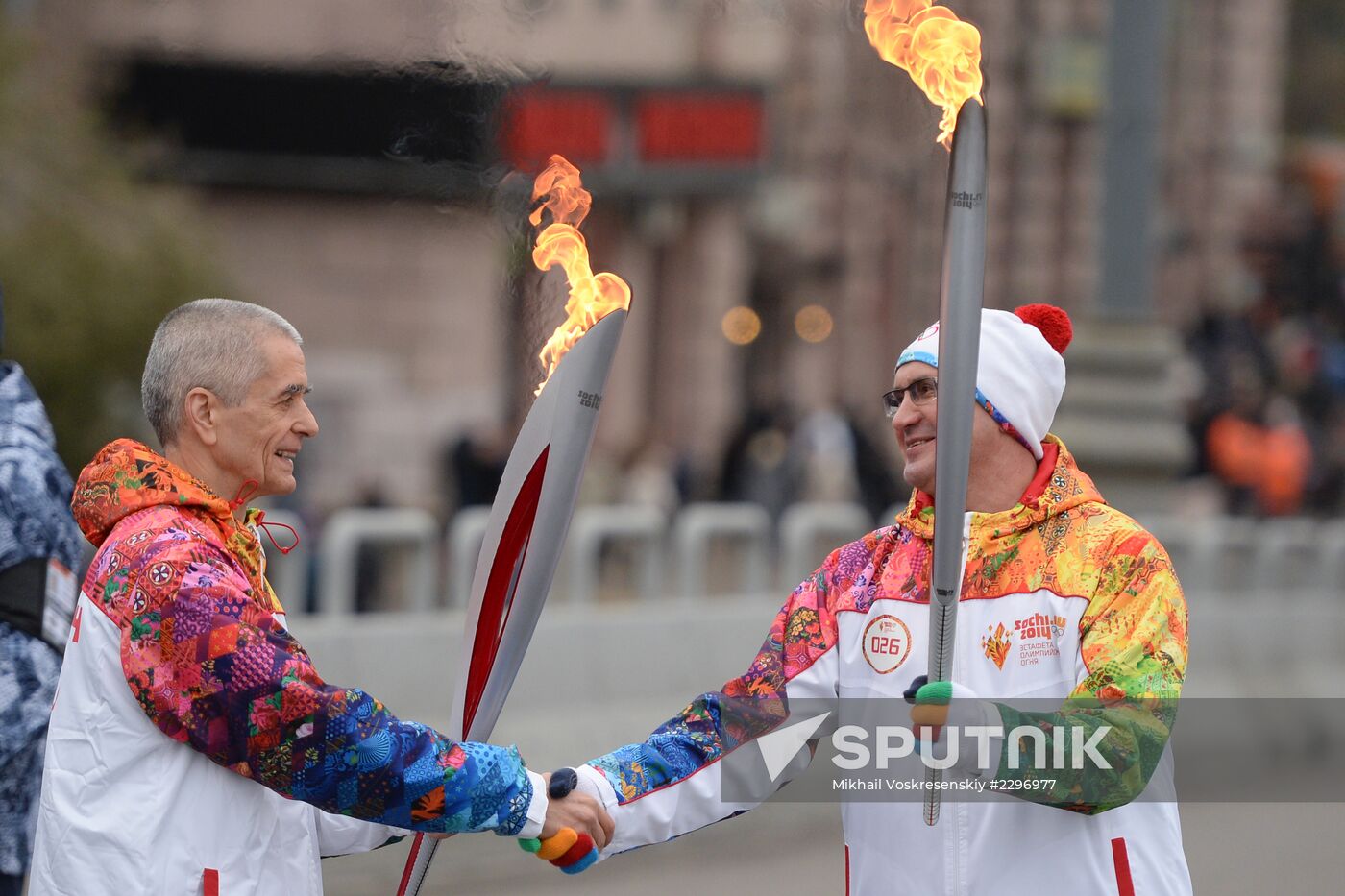 Olympic torch relay. Moscow. Day One