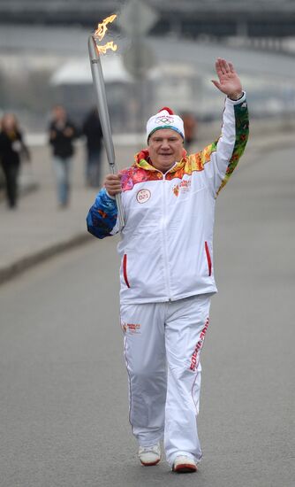 Olympic torch relay. Moscow. Day One