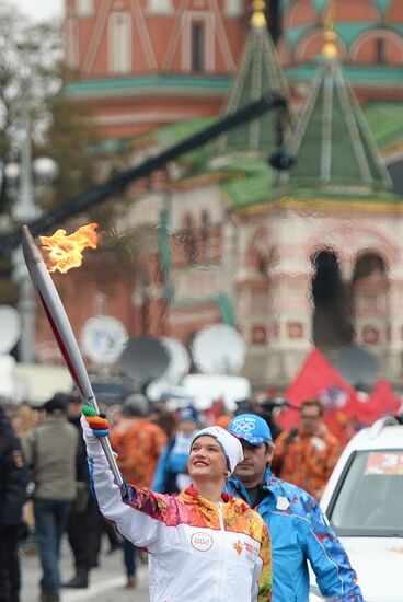 Olympic torch relay. Moscow. Day One