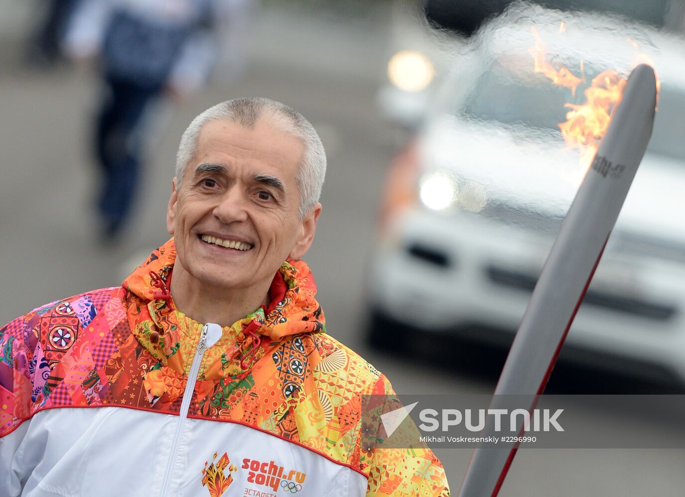 Olympic torch relay. Moscow. Day One