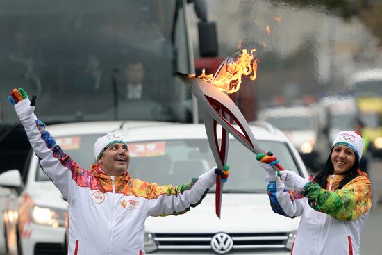 Olympic torch relay. Moscow. Day One