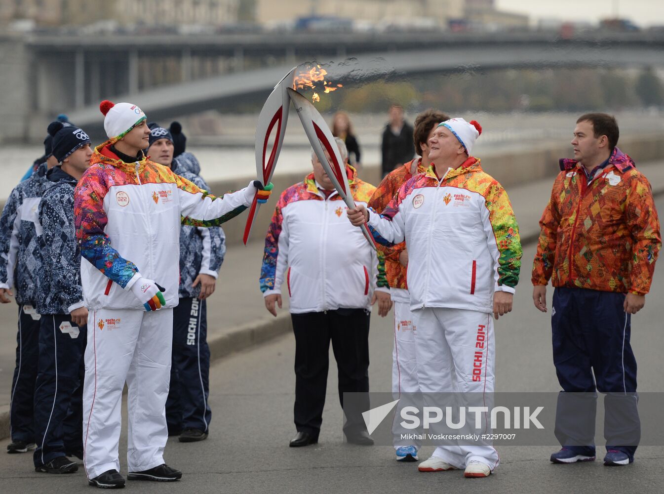 Olympic torch relay. Moscow. Day One