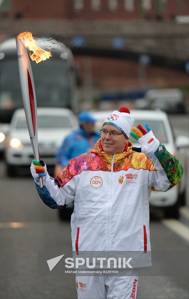 Olympic torch relay. Moscow. Day One