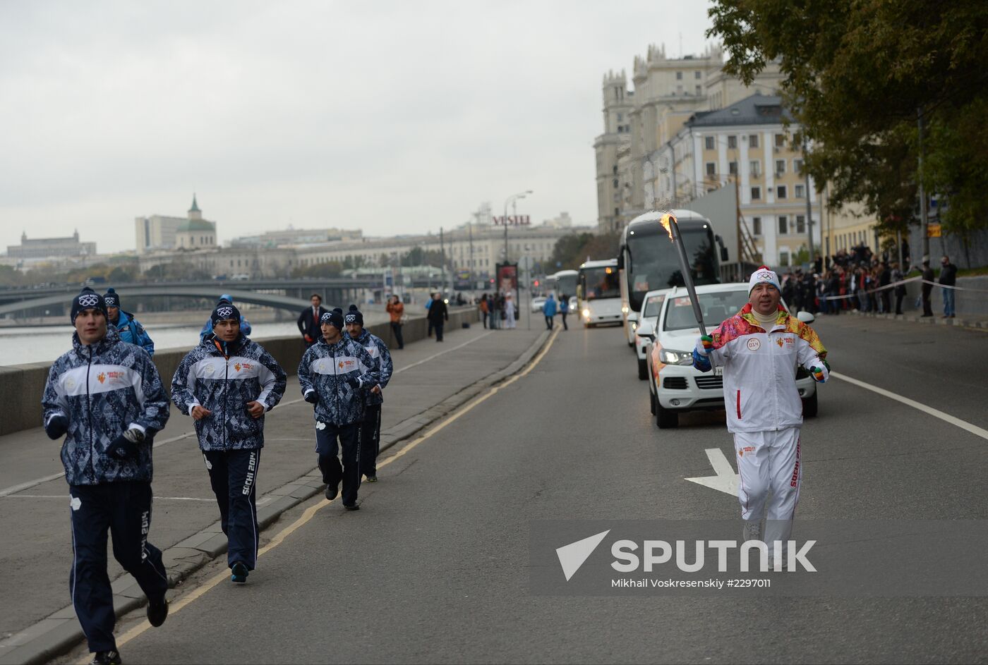 Olympic torch relay. Moscow. Day One