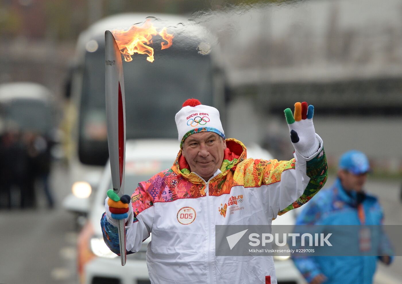 Olympic torch relay. Moscow. Day One