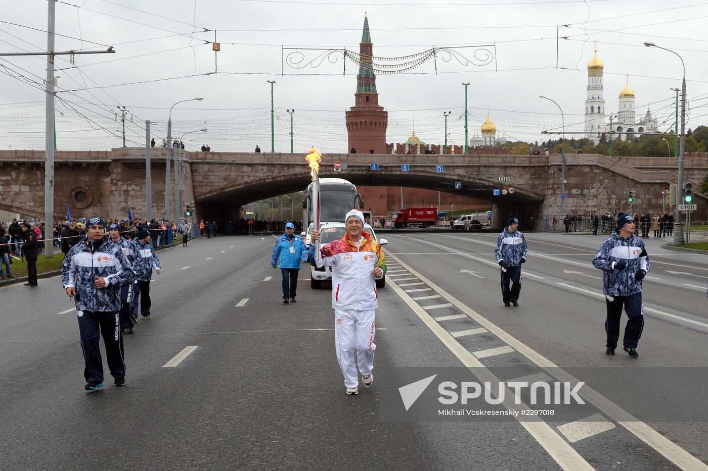 Olympic torch relay. Moscow. Day One