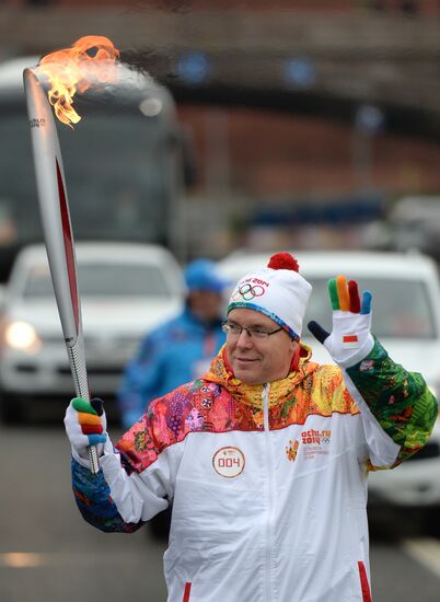 Olympic torch relay. Moscow. Day One