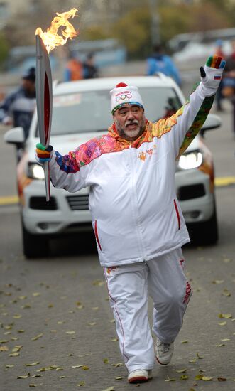 Olympics torch relay. Moscow. Day One