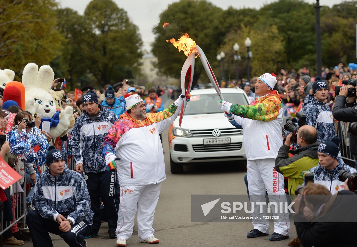 Olympics torch relay. Moscow. Day One