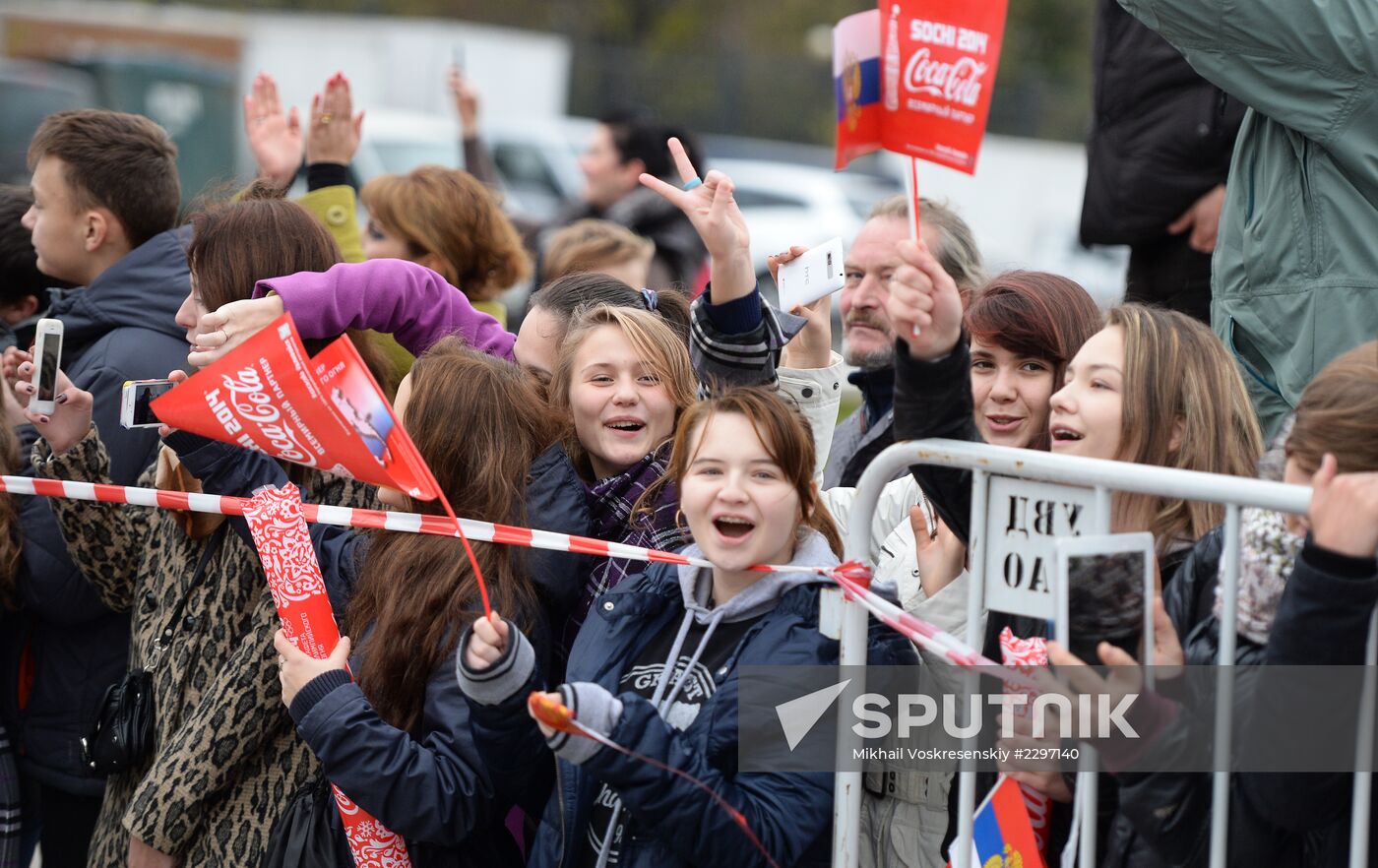 Olympics torch relay. Moscow. Day One