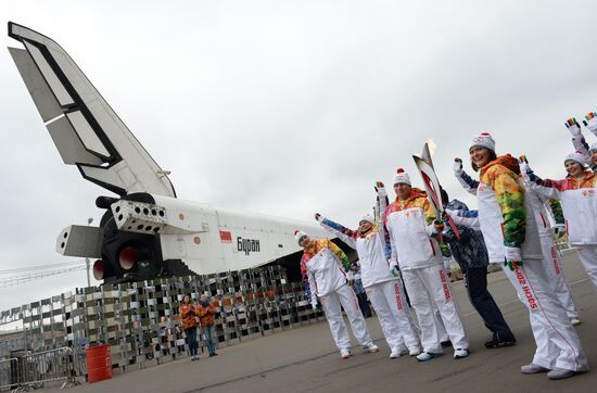 Olympics torch relay. Moscow. Day One