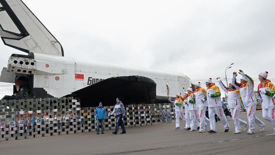 Olympics torch relay. Moscow. Day One