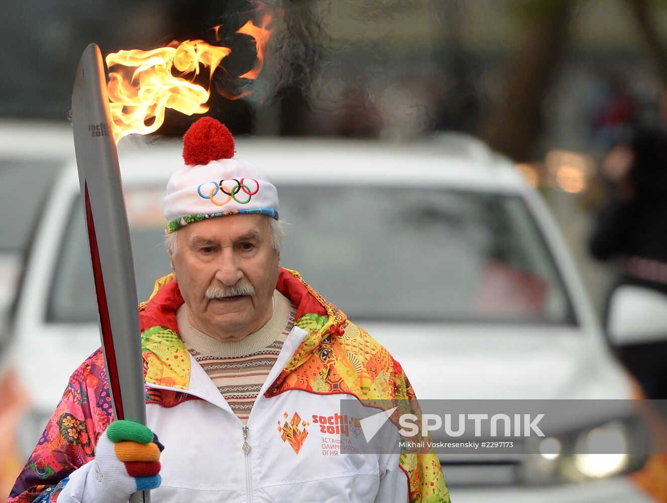 Olympics torch relay. Moscow. Day One