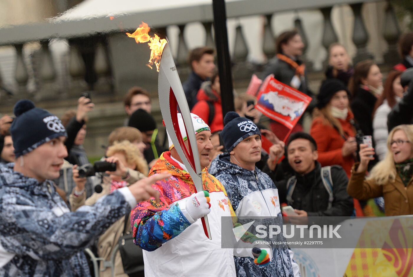 Olympics torch relay. Moscow. Day One