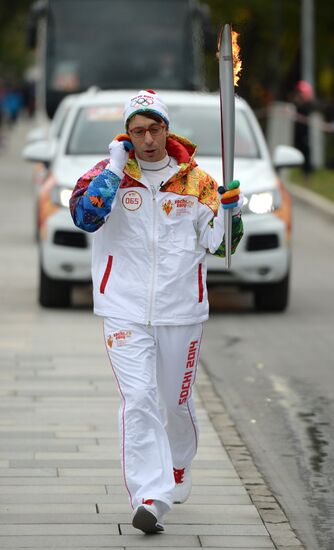 Olympics torch relay. Moscow. Day One