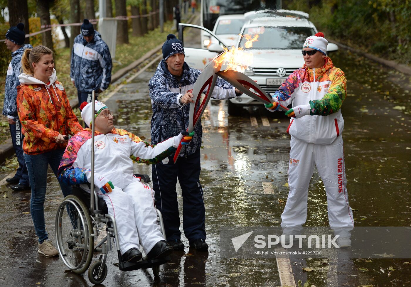 Olympics torch relay. Moscow. Day One