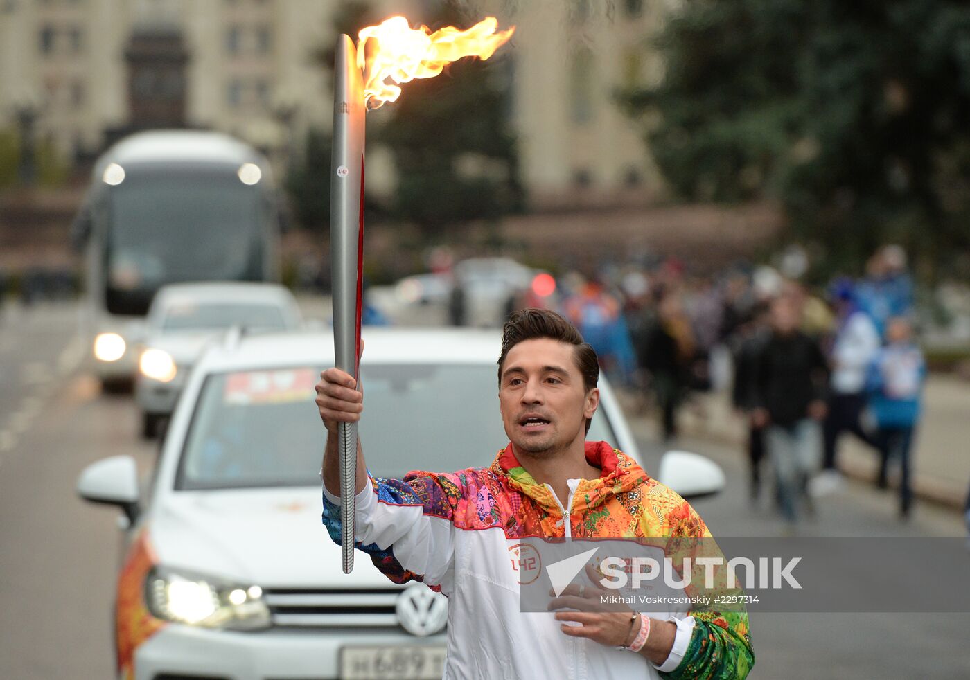 Olympics torch relay. Moscow. Day One