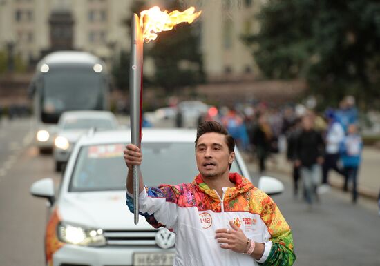 Olympics torch relay. Moscow. Day One