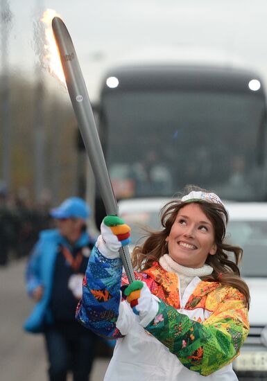 Olympics torch relay. Moscow. Day One